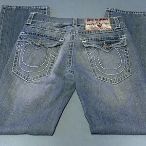 True Religion Men's Light Blue Straight Jeans